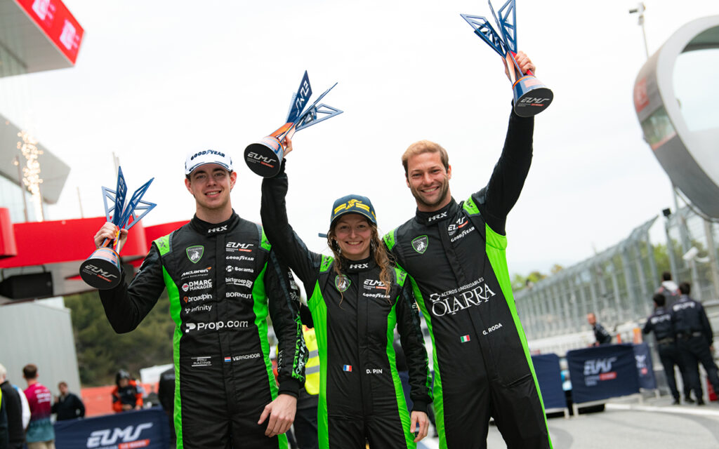Duqueine Team ELMS podium Doriane Pin Richard Verschoor Giorgio Roda